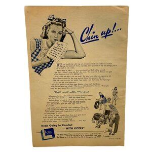 Kotex Sanitary Napkins Vintage Print Ad 40s Pouting Girl Feminine Hygiene